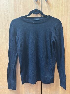 Club Monaco Black Long-Sleeve Crewneck Sweater
